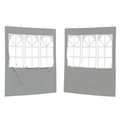 vidaXL Stranska stena zabavnega šotora 2 pcs 200 x 195 cm Svetlo siva