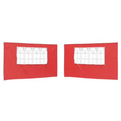 vidaXL Stranska stena zabavnega šotora 2 pcs 400 x 195 cm Rdeča