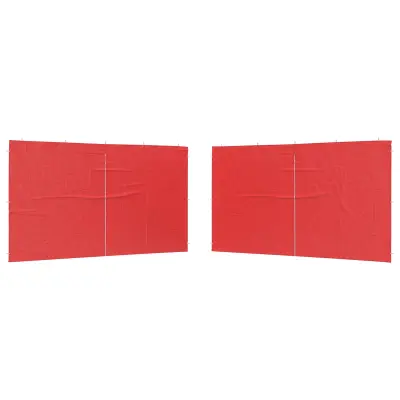 vidaXL Stranska stena zabavnega šotora 2 pcs Rdeča 400 x 195 cm