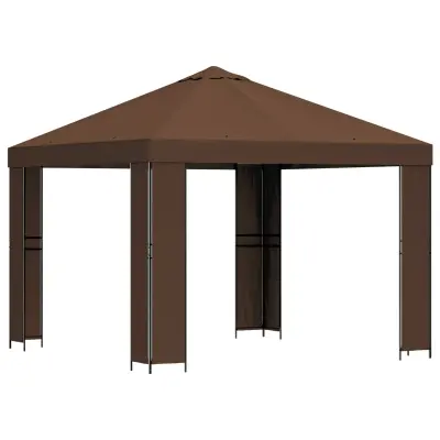 vidaXL Paviljon 3 x 3 m Rjava Poliester in jeklo 190