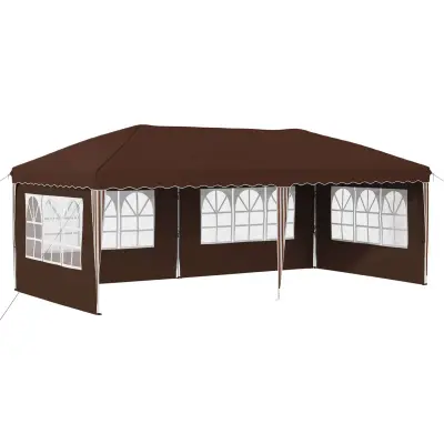 vidaXL Zložljivi šotor za zabave 575 x 289 x 245 cm Rjava