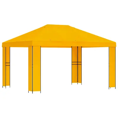 vidaXL Paviljon 4 × 3 m Rumena Poliester in jeklo 190