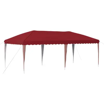 vidaXL Zložljivi šotor za zabave 575 x 290 x 245 cm Burgundija