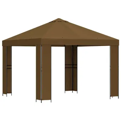 vidaXL Paviljon 3 x 3 m Taupe Poliester in jeklo 190