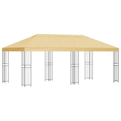vidaXL Paviljon s stenami 6 x 3 m Krem Poliester in jeklo 190