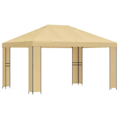 vidaXL Paviljon 4 × 3 m Krem Poliester in jeklo 190