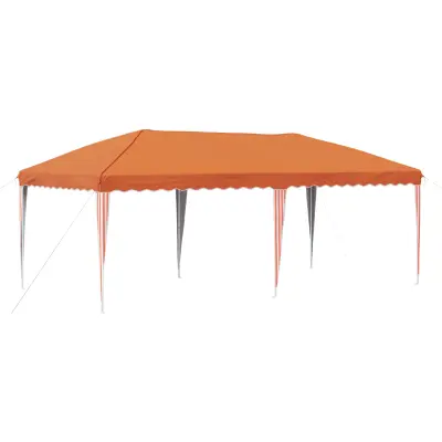 vidaXL Zložljivi šotor za zabave 575 x 290 x 245 cm Oranžna