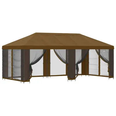 vidaXL Paviljon s stenami 6 x 3 m Taupe Poliester in jeklo 190