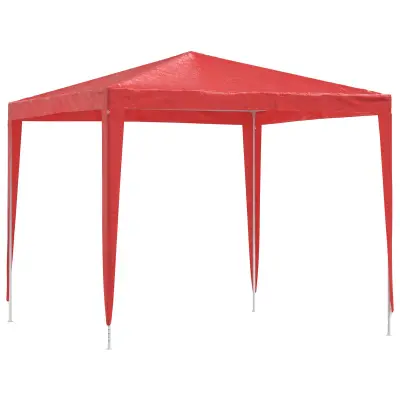 vidaXL Zabavni šotor 250 x 250 x 240 cm Rdeča PE in jeklo