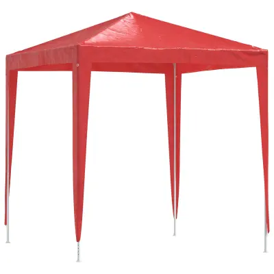 vidaXL Zabavni šotor 200 x 200 x 240 cm Rdeča PE in jeklo