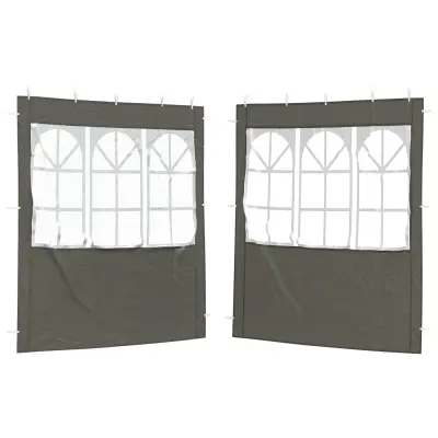 vidaXL Stranska stena zabavnega šotora 2 pcs 200 x 195 cm Antracit