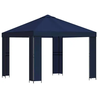 vidaXL Paviljon 3 x 3 m Modra Poliester in jeklo 190