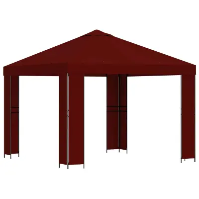 vidaXL Paviljon 3 x 3 m Burgundija Poliester in jeklo 190