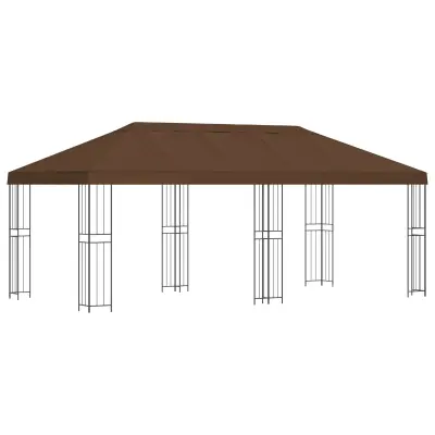 vidaXL Paviljon s stenami 6 x 3 m Rjava Poliester in jeklo 190