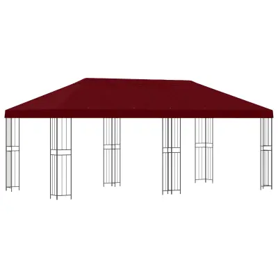 vidaXL Paviljon s stenami 6 x 3 m Burgundija Poliester in jeklo 190