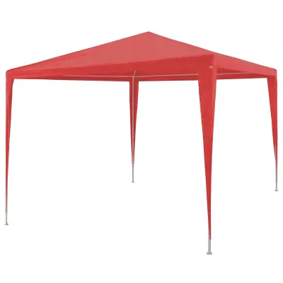 vidaXL Zabavni šotor Rdeča 300 x 300 x 255 cm PE in jeklo
