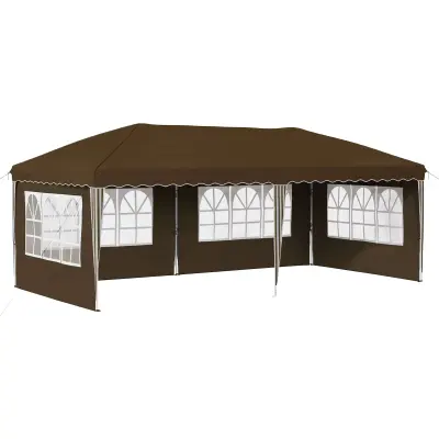 vidaXL Zložljivi šotor za zabave 575 x 289 x 245 cm Taupe