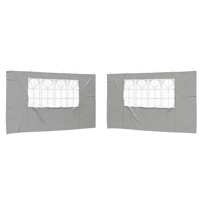 vidaXL Stranska stena zabavnega šotora 2 pcs 400 x 195 cm Svetlo siva
