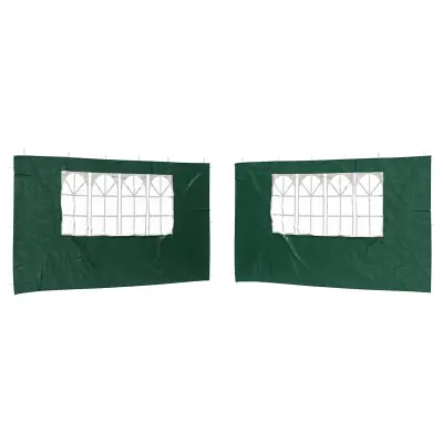 vidaXL Stranska stena zabavnega šotora 2 pcs 400 x 195 cm Zelena