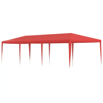 vidaXL Zabavni šotor Rdeča 900 x 300 x 255 cm PE in jeklo