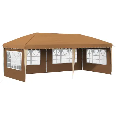 vidaXL Zložljivi šotor za zabave 575 x 289 x 245 cm Bež