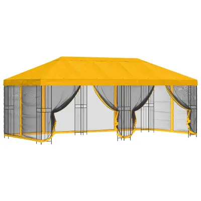 vidaXL Paviljon s stenami 6 x 3 m Rumena Poliester in jeklo 190