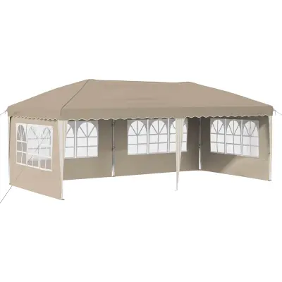 vidaXL Zložljivi šotor za zabave 575 x 289 x 245 cm Krem