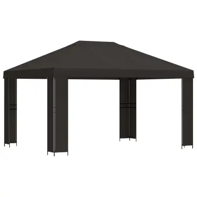 vidaXL Paviljon 4 × 3 m Antracit Poliester in jeklo 190