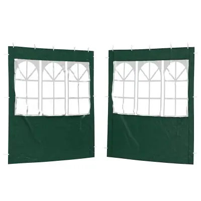 vidaXL Stranska stena zabavnega šotora 2 pcs 200 x 195 cm Zelena