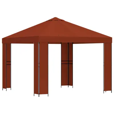 vidaXL Paviljon 3 x 3 m Terakota Poliester in jeklo 190