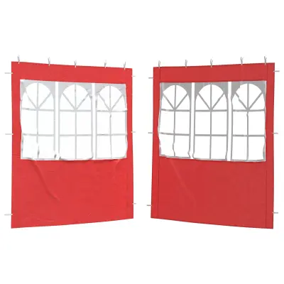 vidaXL Stranska stena zabavnega šotora 2 pcs 200 x 195 cm Rdeča