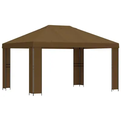 vidaXL Paviljon 4 × 3 m Taupe Poliester in jeklo 190