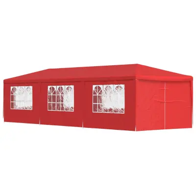 vidaXL Zabavni šotor 900 x 300 x 255 cm Rdeča PE in jeklo
