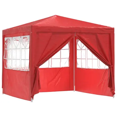 vidaXL Zabavni šotor Rdeča 250 x 250 x 240 cm PE in jeklo
