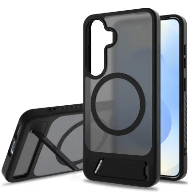 Odprta emb - Ovitek Za Samsung Galaxy S26 Plus/S26+ kovček,zamrznjeno magnetno sesalno držalo,Samsung S26 Plus/S26+ kovček proti padcu - črna