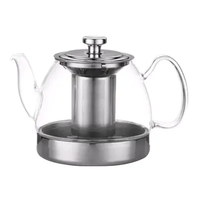 Čajnik, vrč s filtrom Bon Tea 1,2l / borosilikatno steklo, inox