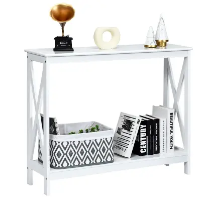 Rustikalna mizica Console White 100 x 30 x 80 cm