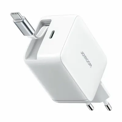 Joyroom polnilec 65W USB TipC GaN QC PD s kablom bel JR-TCL06