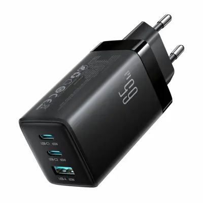 Joyroom polnilec 65W USB 2xTipC TipA GaN PD + 100W kabel črn JR-TG10