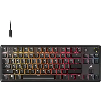 Gaming tipkovnica CORSAIR K70 CORE TKL, RGB, mehanična, črna