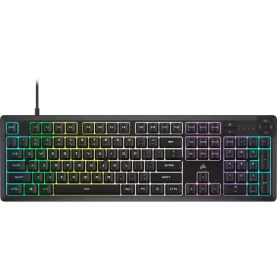 Gaming membranska tipkovnica CORSAIR K55 CORE RGB, žična, črna