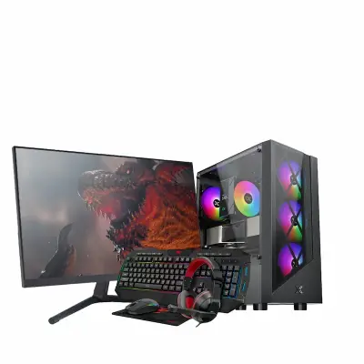 Gaming računalniški komplet Samurai i124F RTX56, Intel i5-12400F, RTX 5060, 16GB RAM, 1TB SSD, 27" FHD + Oprema, W11P