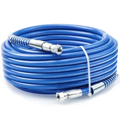 Cev Za Airless Napravo – TPU Vlakno, Uretan Premaz, Zaščitne Vzmeti, 10 m Modra | 228 bar, 1/4"