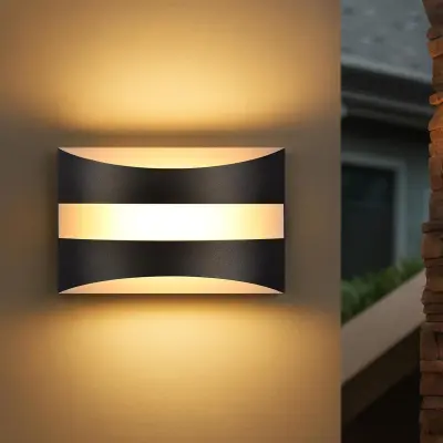 NETTLIFE Stenska LED stenska svetilka za notranjo uporabo - Črna stenska razsvetljava, usmerjena navzgor in navzdol, 5W 3000K, toplo bela