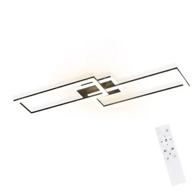 NETTLIFE LED stropna svetilka, nastavljive svetlobe, moder dizajn, 56 W, črna