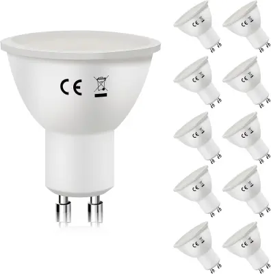 NETTLIFE Komplet 10 LED sijalk GU10 Topla bela 3000K 6W zamenjuje žarnice z žarilno nitko 60W varčna poraba energije snop 110°