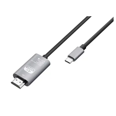 Kabel HDMI z visoko ločljivostjo 4K 60 Hz in USB-C 1,8 m, Siva