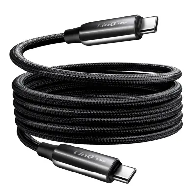 LinQ, Kabel za polnjenje in prenos USB-C / USB-C 5A 240W Power Delivery 2m, Črna