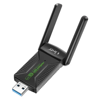 LinQ, Omrežna kartica USB WiFi ključ 1300Mbps in Bluetooth 5.4, dvojni pas, Črna