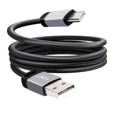LinQ, Kabel za polnjenje in prenos USB na USB-C 3A 27W hitro 1,2 m, Črna